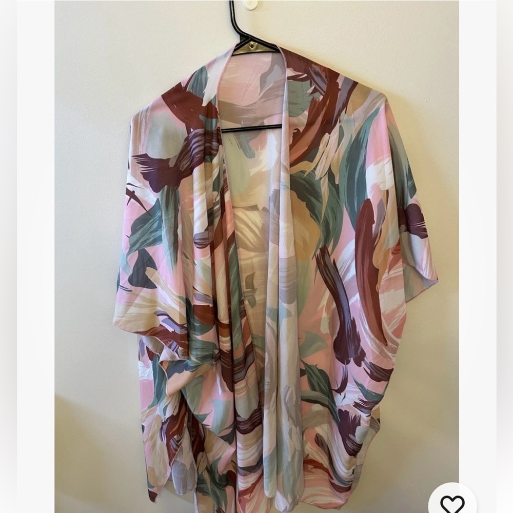 Colorful Flowy Abstract Kimono One Size Perfect for Spring and Summer!